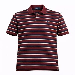 Polo Ralph Lauren Men’s Navy/Burgundy/White Striped Polo Shirt Size XL​​​​​​